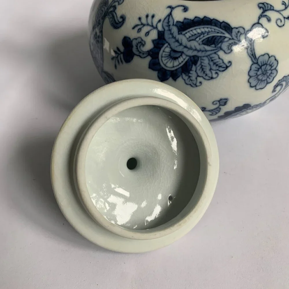 Pier 1 One Imports White Blue Paisley Floral Teapot 4 Cups